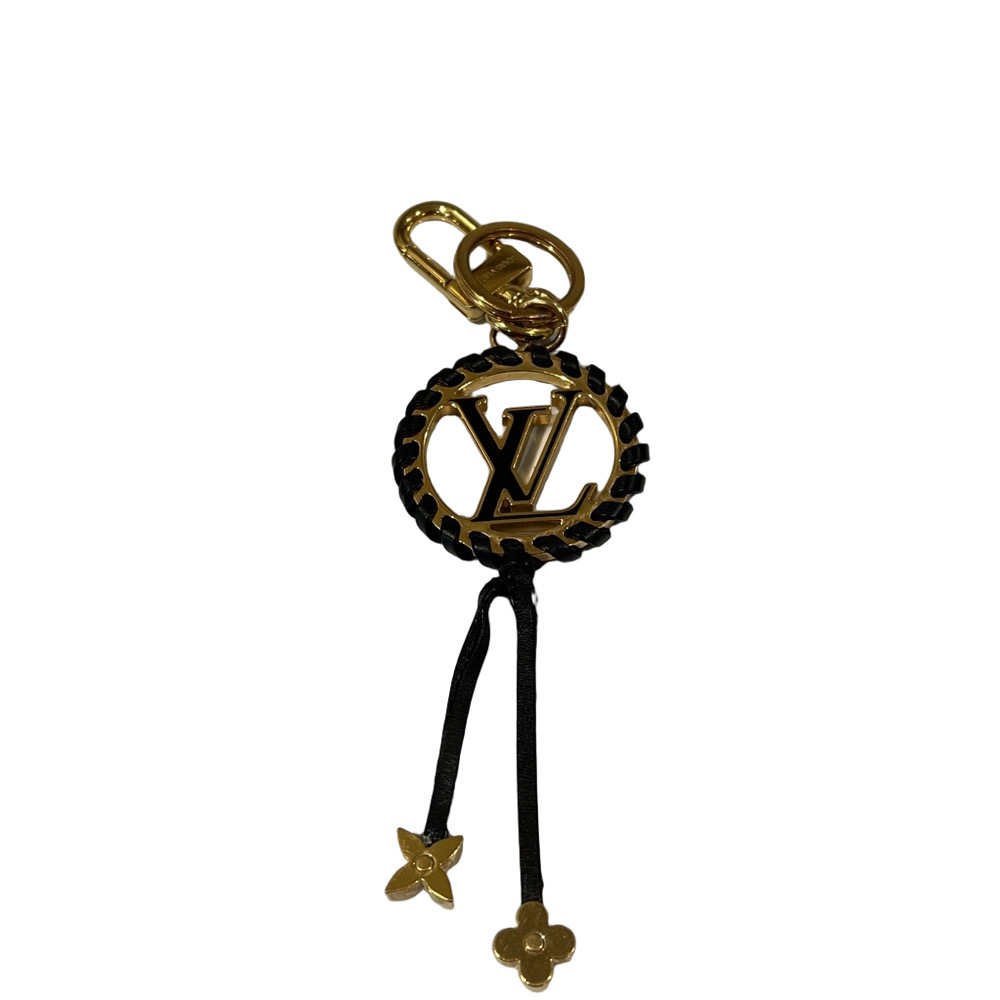 Louis Vuitton Gold and Black Keychain with COA
